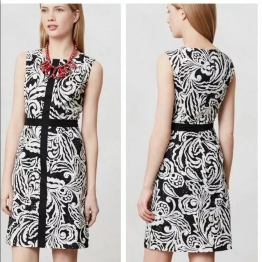 Anthropologie Dress, Tabitha black and white eyelet dress, size 0